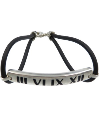 Tiffany Atlas Bracelet Silver 925 Rubber Black plus qu'un jeu 