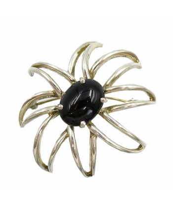 Tiffany Fireworks Silver 925 Onyx Black Brooch à prix réduit toute l'année