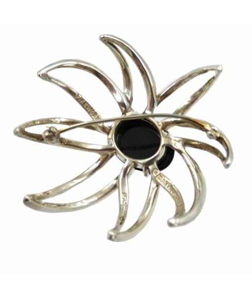 Tiffany Fireworks Silver 925 Onyx Black Brooch en ligne des produits 