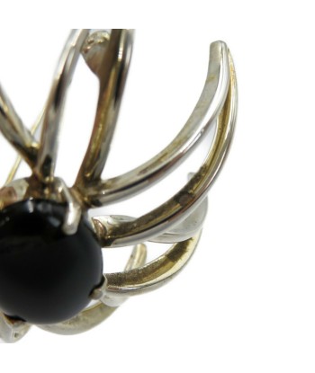 Tiffany Fireworks Silver 925 Onyx Black Brooch en ligne des produits 