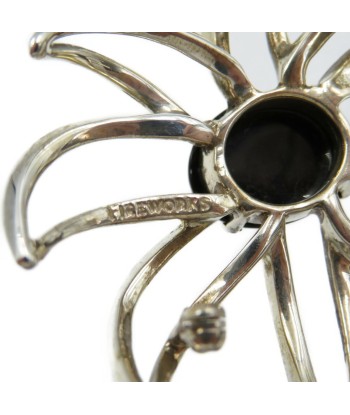 Tiffany Fireworks Silver 925 Onyx Black Brooch en ligne des produits 