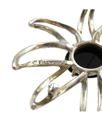 Tiffany Fireworks Silver 925 Onyx Black Brooch à prix réduit toute l'année