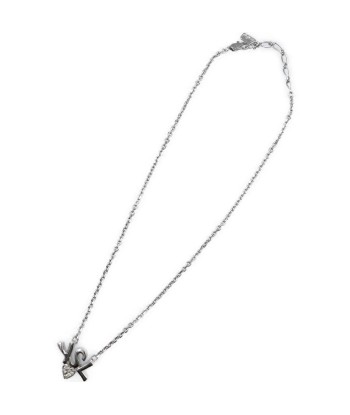 Yves Saint Laurent Metal Stone Silver YSL Heart Necklace 046YVES SAINT LAURENT de votre