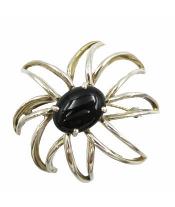 Tiffany Fireworks Silver 925 Onyx Black Brooch en ligne des produits 