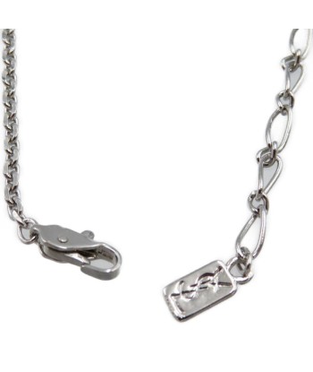 Yves Saint Laurent Metal Stone Silver YSL Heart Necklace 046YVES SAINT LAURENT de votre