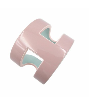 Hermes Anno Lacquer Wood Plastic Bangle Pink Blue Light 044HERMES Jusqu'à 80% De Réduction