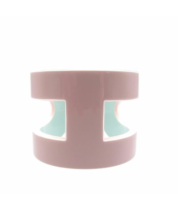 Hermes Anno Lacquer Wood Plastic Bangle Pink Blue Light 044HERMES Jusqu'à 80% De Réduction