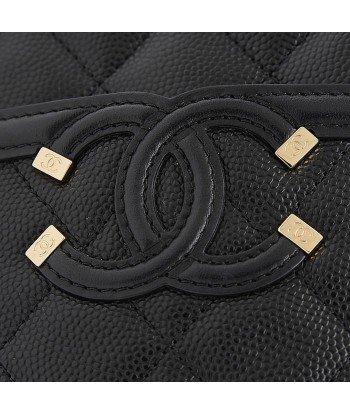 Chanel Caviar Skin Caviar Leather Pouch Black Les magasins à Paris et en Île-de-France