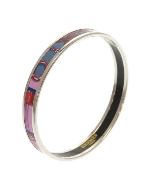 Hermes Emayle PM Bangle Cloisonne Pink Blue X Engraved (2) Les magasins à Paris et en Île-de-France