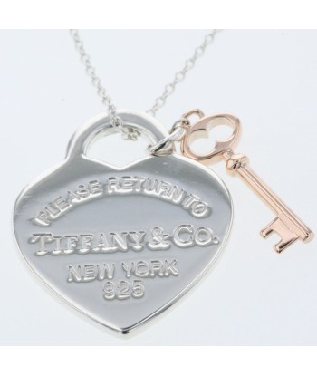 Tiffany Necklace Return to Heart Tag Key Silver 925 Rubed Metal Ladies TIFFANY & Co. la colonne vertébrale