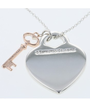 Tiffany Necklace Return to Heart Tag Key Silver 925 Rubed Metal Ladies TIFFANY & Co. la colonne vertébrale