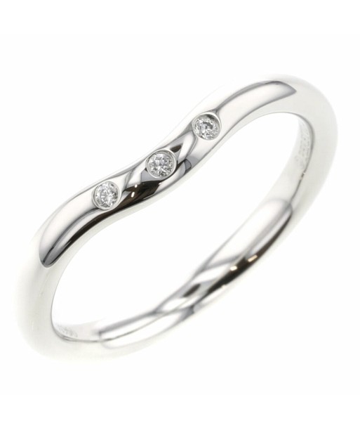 Tiffany Ring Curved Band 3P Width Approximately 2mm Platinum PT950 Diamond No. 9 Ladies TIFFANY & Co. online