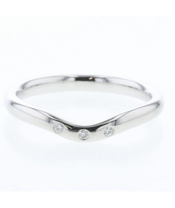 Tiffany Ring Curved Band 3P Width Approximately 2mm Platinum PT950 Diamond No. 9 Ladies TIFFANY & Co. online