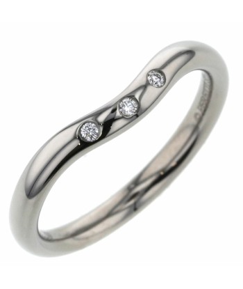 Tiffany Ring Curved Band 3P Width Approx. 2mm K18 White Gold Diamond No. 8 Ladies TIFFANY & Co. français