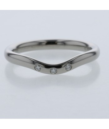 Tiffany Ring Curved Band 3P Width Approx. 2mm K18 White Gold Diamond No. 8 Ladies TIFFANY & Co. français