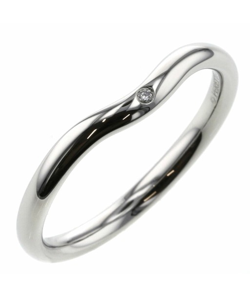 Tiffany Ring Curved Band 1P Width Approximately 2mm Platinum PT950 Diamond No. 16 Mens TIFFANY & Co. meilleur choix