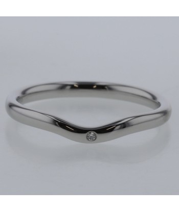 Tiffany Ring Curved Band 1P Width Approximately 2mm Platinum PT950 Diamond No. 16 Mens TIFFANY & Co. meilleur choix