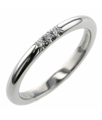 Tiffany Ring Classic Band 3P Width Approximately 2mm Platinum PT950 Diamond No. 7.5 Ladies TIFFANY & Co. Toutes les collections ici