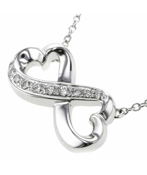 Tiffany Necklace Double Rubbing Heart 10P K18 White Gold Diamond Ladies TIFFANY & Co. Découvrez la collection