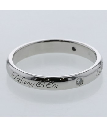 Tiffany Ring Note Lucida 3P Width approx. 3mm Platinum PT950 Diamond No. 11 Ladies TIFFANY & Co. Jusqu'à 80% De Réduction