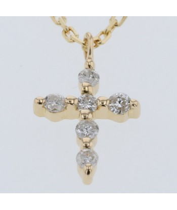 Agat Necklace Cross D0.03ct K18 Yellow Gold Ladies agete à prix réduit toute l'année