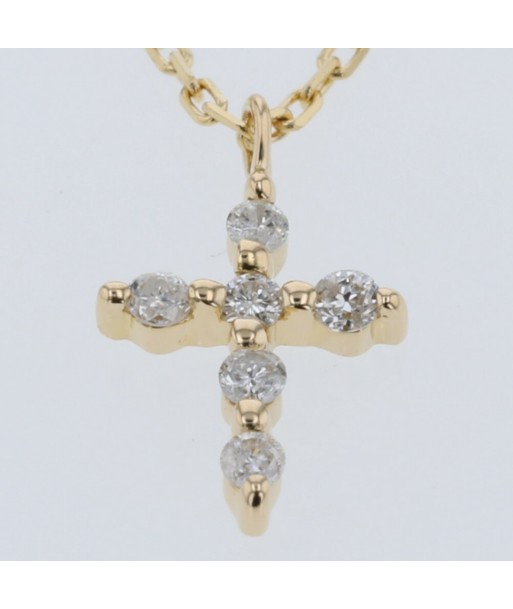 Agat Necklace Cross D0.03ct K18 Yellow Gold Ladies agete à prix réduit toute l'année