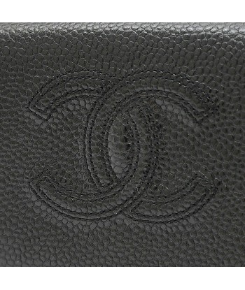 Chanel Caviar Leather Wallet (tri-fold) Black pas cher 