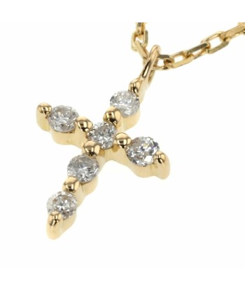 Agat Necklace Cross D0.03ct K18 Yellow Gold Ladies agete à prix réduit toute l'année