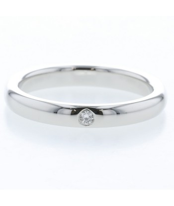 Tiffany Ring Stacking Band 1P Width Approx. 2.8mm Platinum PT950 Diamond No. 9 Ladies TIFFANY & Co. en ligne