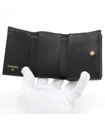 Chanel Caviar Leather Wallet (tri-fold) Black pas cher 