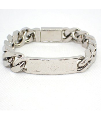 LOUIS VUITTON M62486 Monogram Silver Chain Bracelet les muscles