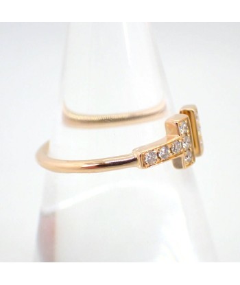 TIFFANY / Tiffany 750PG T wire diamond ring No. 10.5 en stock