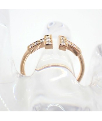 TIFFANY / Tiffany 750PG T wire diamond ring No. 10.5 en stock