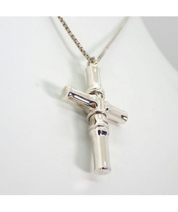 GUCCI / Gucci SV925 Bamboo Cross Pendant Necklace pas cheres