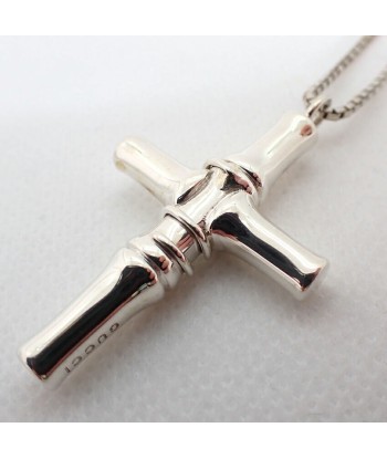 GUCCI / Gucci SV925 Bamboo Cross Pendant Necklace pas cheres