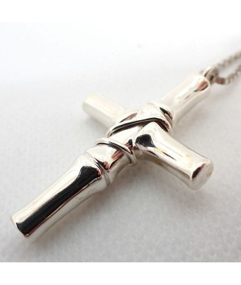 GUCCI / Gucci SV925 Bamboo Cross Pendant Necklace pas cheres