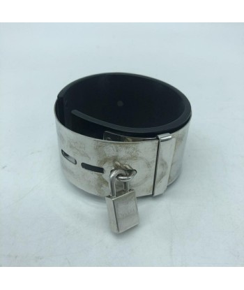 GUCCI silver bracelet leather combination 925 black Gucci des créatures d'habitude