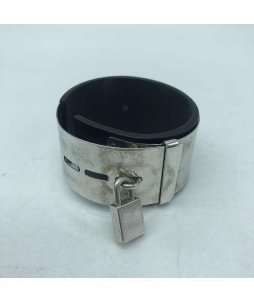 GUCCI silver bracelet leather combination 925 black Gucci des créatures d'habitude