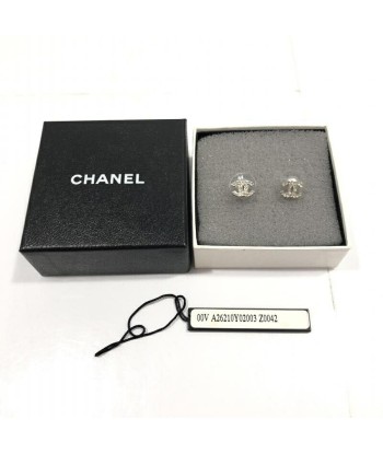 CHANEL Chanel Earrings A26210 Coco Mark Crystal Silver pas cher chine