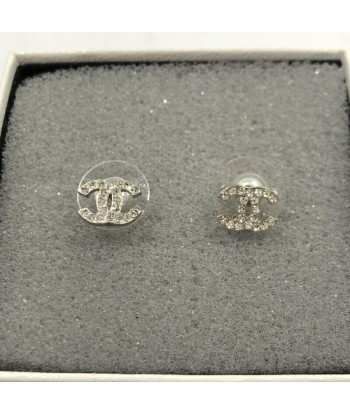 CHANEL Chanel Earrings A26210 Coco Mark Crystal Silver pas cher chine