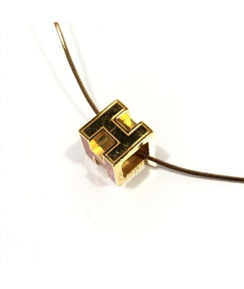 HERMES Hermes H Cube Carged Ash Necklace Choker Gold Color online