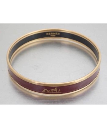 Hermes Bangle Enamel Carreche Gold Dark Red Bracelet Breath Ladies Vous souhaitez 