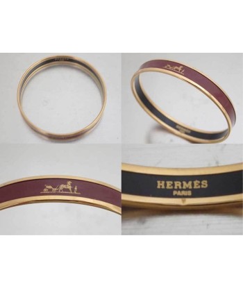 Hermes Bangle Enamel Carreche Gold Dark Red Bracelet Breath Ladies Vous souhaitez 