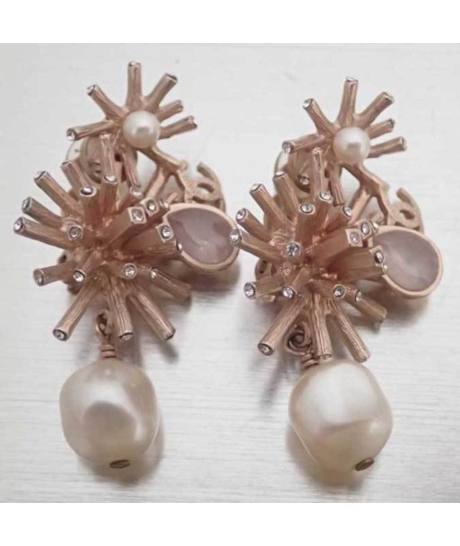 Chanel CHANEL Earrings Coco Mark Pink Gold White Fake Pearl Rhinestone Women's pour bénéficier 