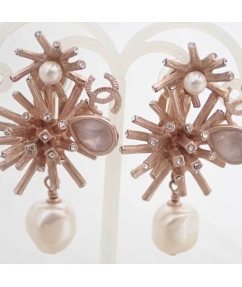 Chanel CHANEL Earrings Coco Mark Pink Gold White Fake Pearl Rhinestone Women's pour bénéficier 