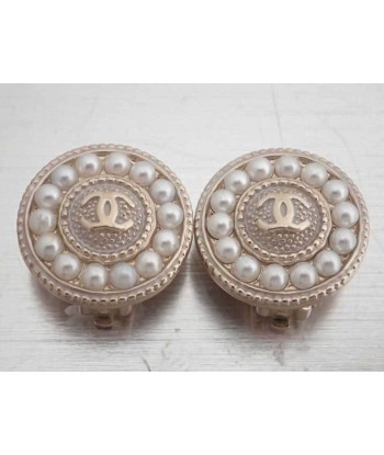 Chanel CHANEL Earrings Coco Mark Light Gold White Fake Pearl Round Womens 2023