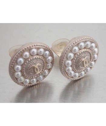 Chanel CHANEL Earrings Coco Mark Light Gold White Fake Pearl Round Womens 2023