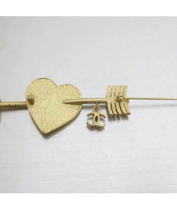 Chanel CHANEL Brooch Coco Mark Heart Gold Pink Beige Enamel Pin Ladies votre