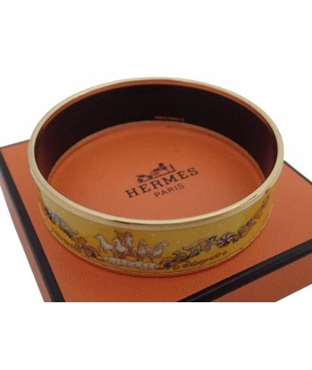 Hermes Bangle Enamel Gold Yellow Multicolor Bracelet Breath Ladies commande en ligne