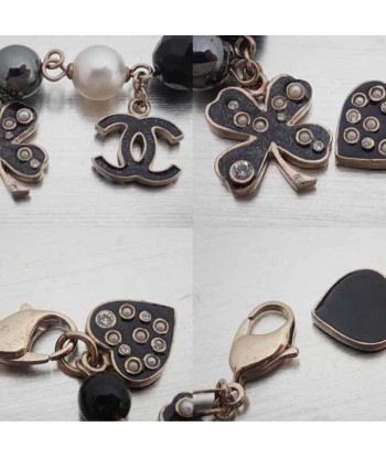 Chanel CHANEL Bracelet Coco Mark Gold Black White Enamel Fake Pearl Bangle Breath Ladies plus qu'un jeu 